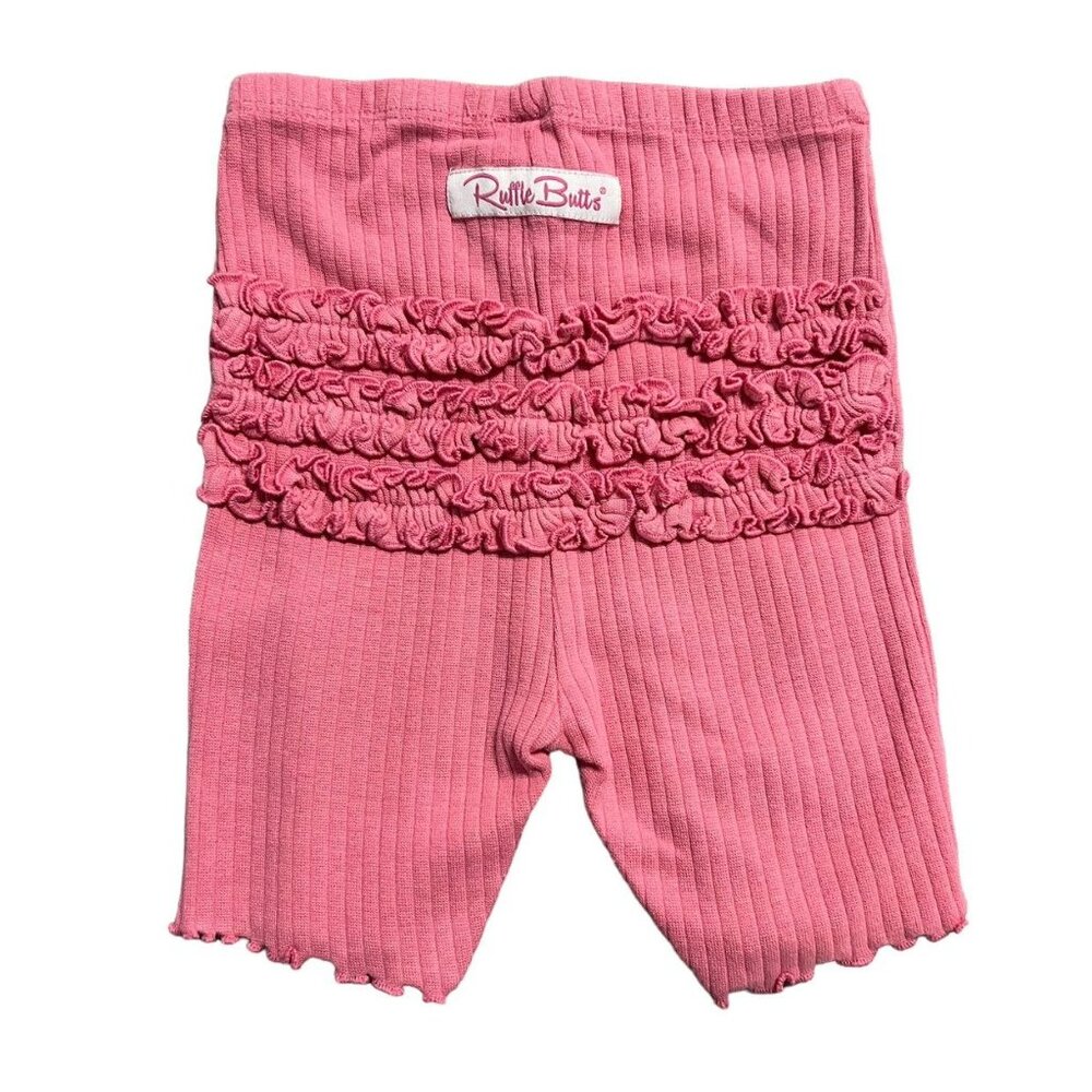RuffleButts 7Y Pink Ribbed Ruffles Pajamas Set - Picture 4 of 7